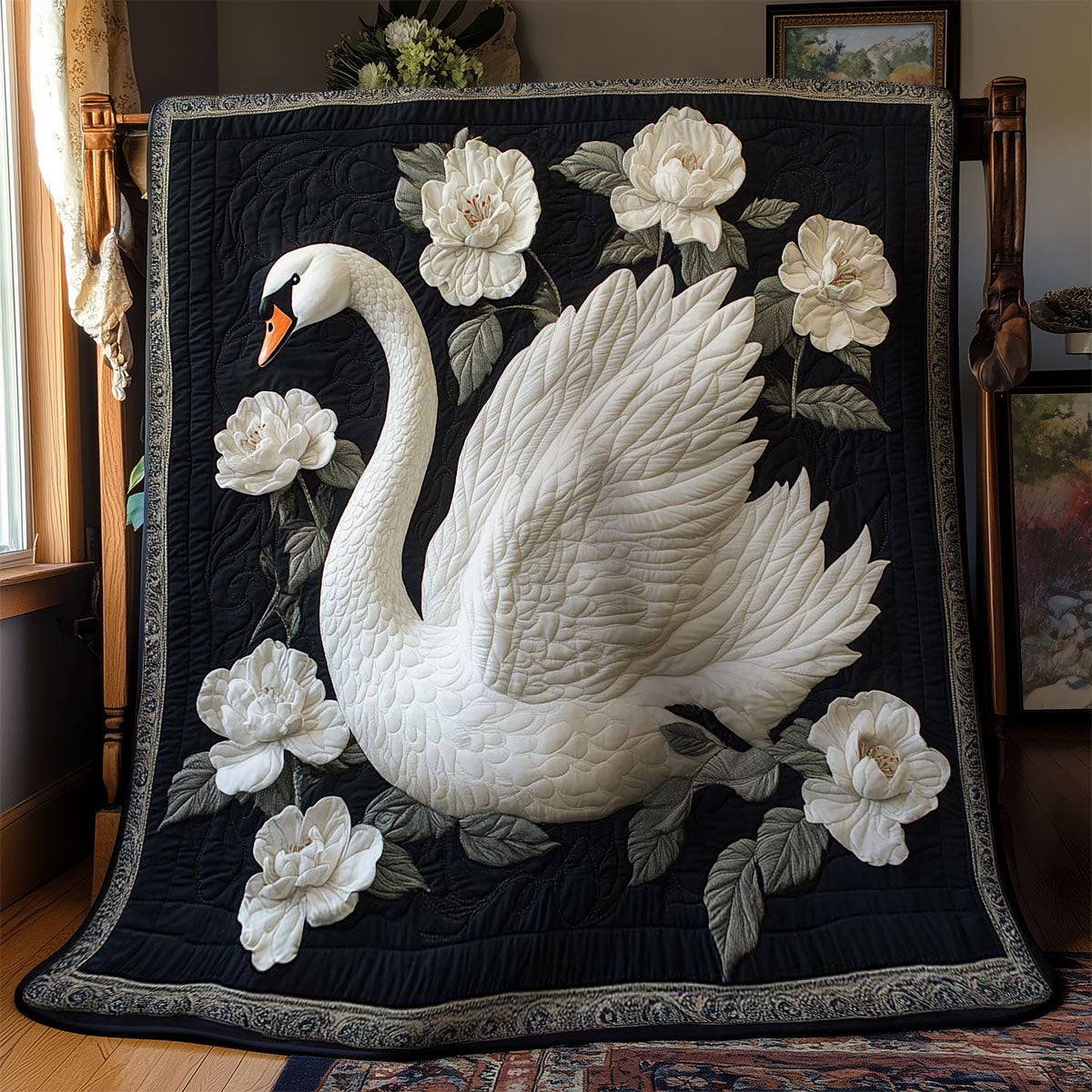 Graceful White Swan WN2203044CL Quilt
