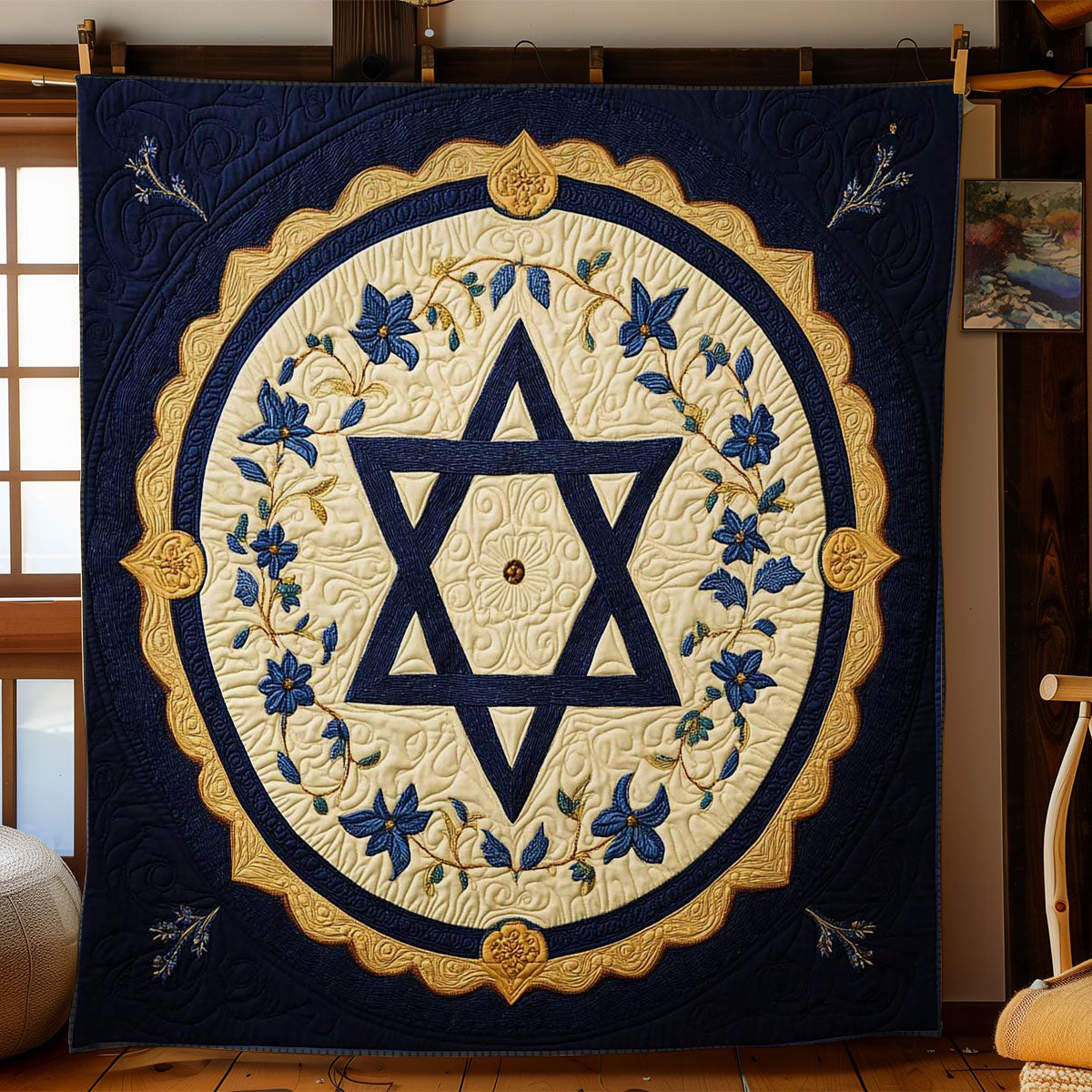 Harmony Jewish Star WN2203045CL Quilt