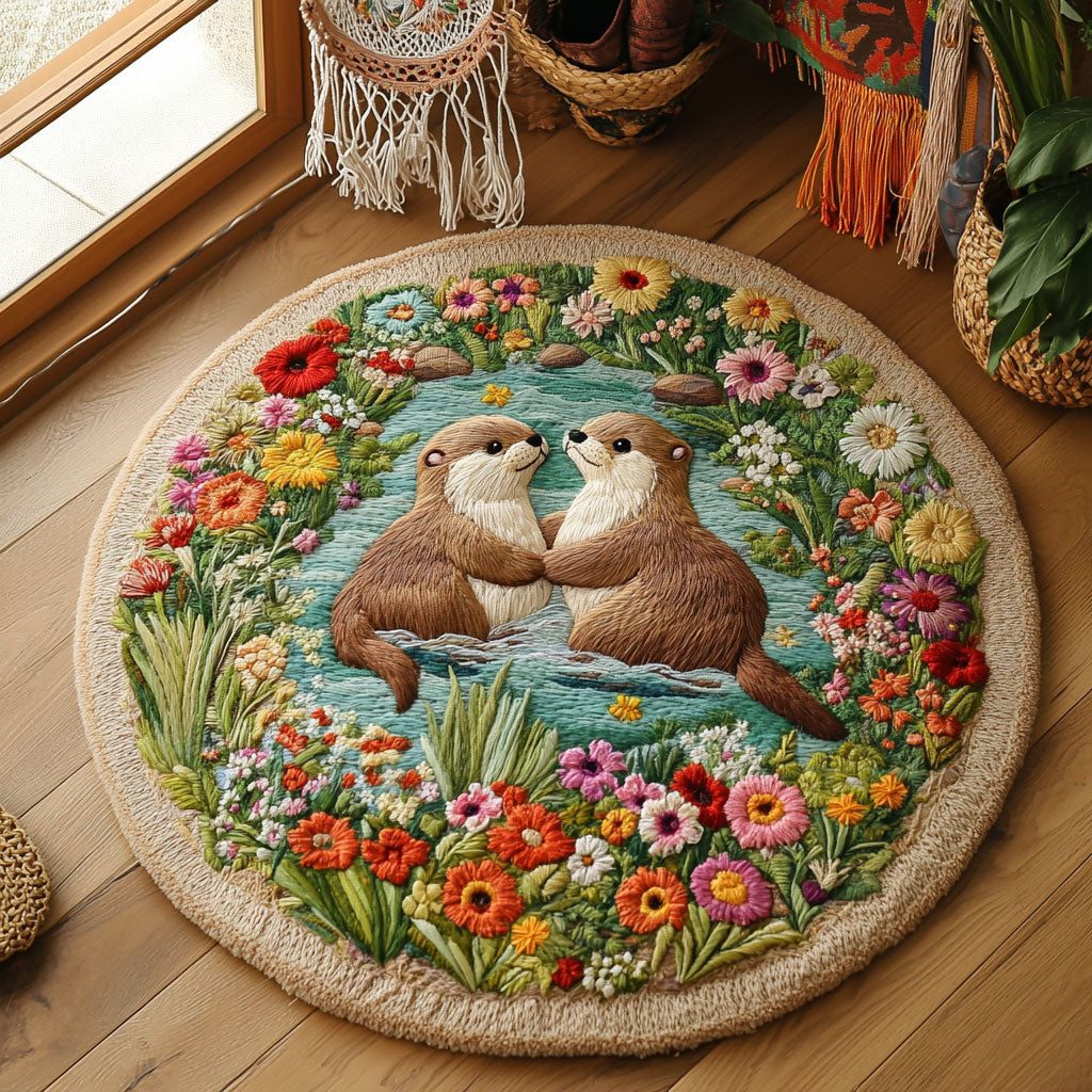 Otter Bloom WY0805023CL Quilted Round Mat