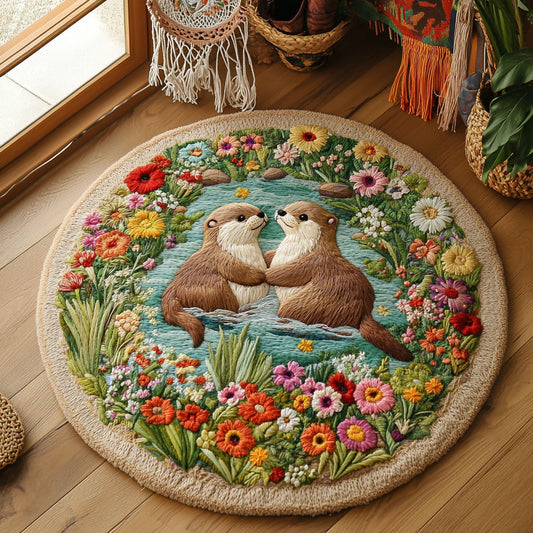 Otter Bloom WY0805023CL Quilted Round Mat