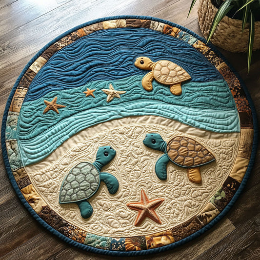 Sea Turtles CW1407038CL Quilted Round Mat