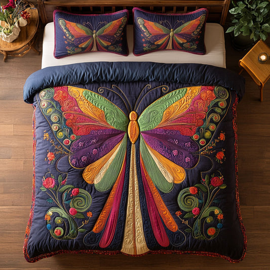Rainbow Butterfly And Flower WY2202063CL Duvet Cover Set