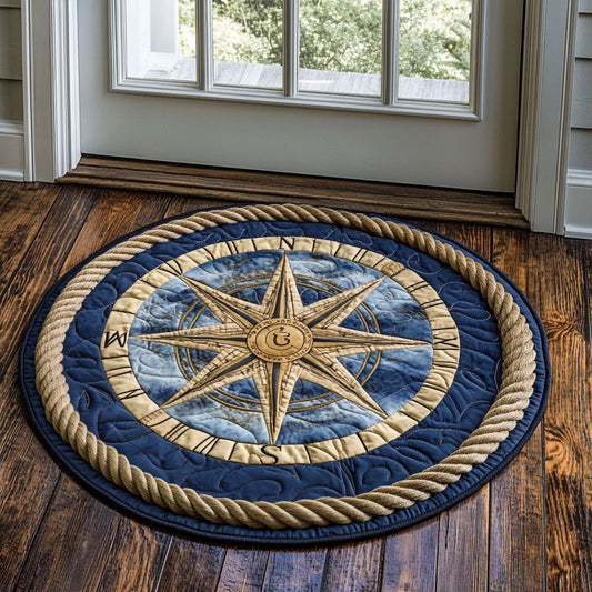 Nautical Wayfinder CP0907028CL Quilted Round Mat