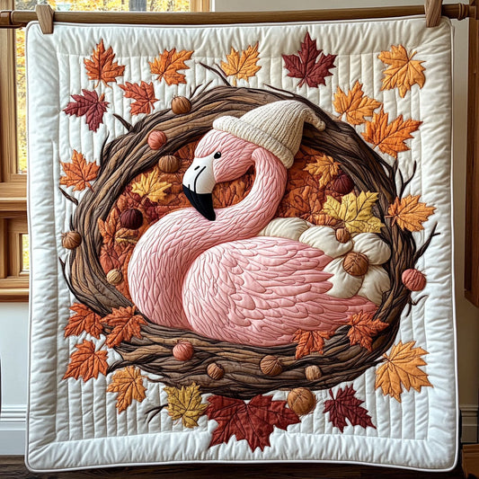 Flamingo In Fall Nest WY2208118CL Quilt