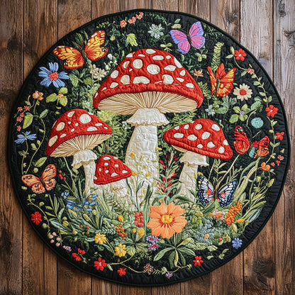 Mushroom Circle WN2605055CL Quilted Round Mat