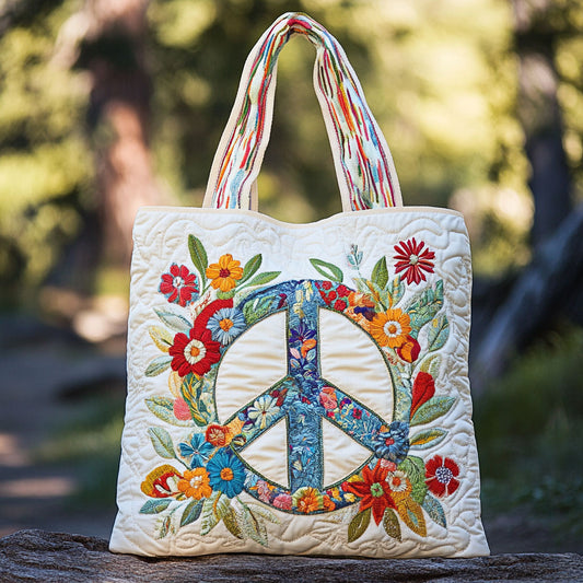 Peace Garden WN2309074CL Quilted Tote Bag