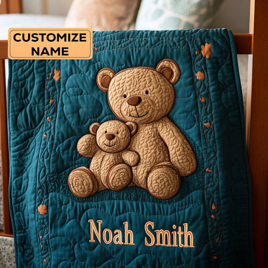 Teddy Snuggle WY2507021CL Personalized Baby Quilt