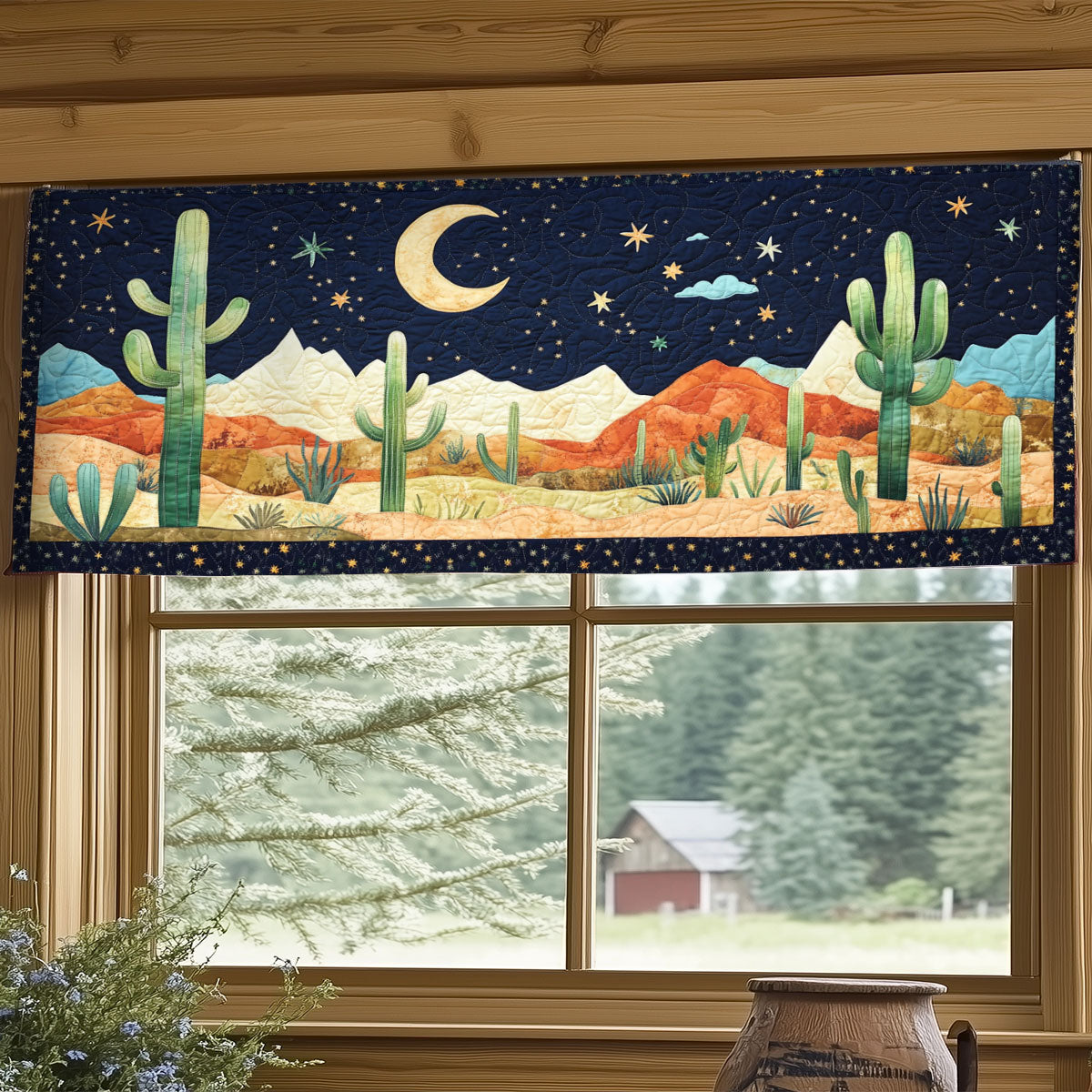 Cactus Night WY1605046CL Quilted Valance