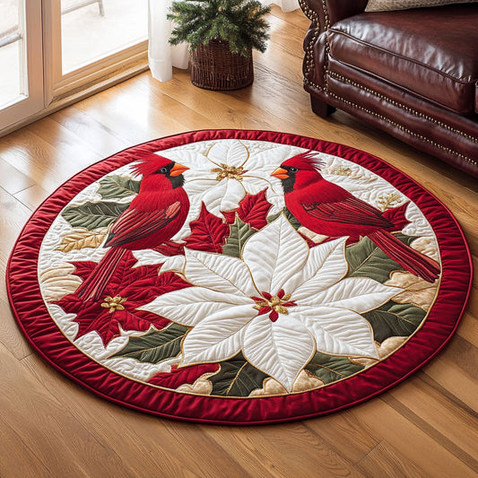 Festive Cardinals CP0410025CL Quilted Round Mat