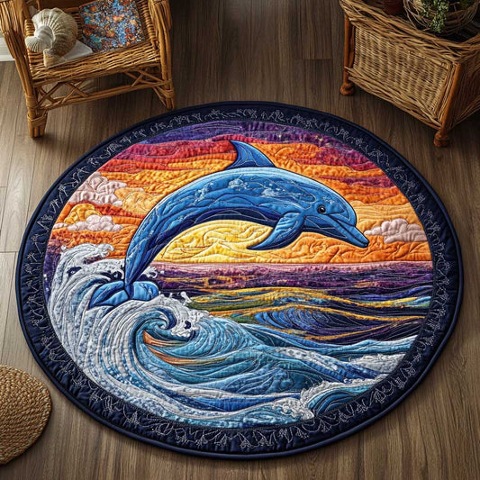 Ocean Dolphin WN2103038CL Quilted Round Mat