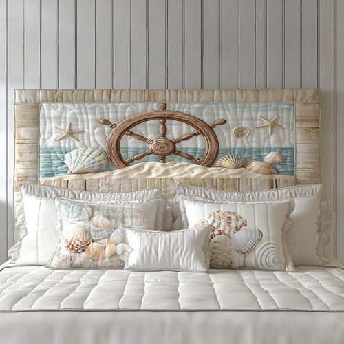 Horizon Ship Wheel WN0501032CL Quilted Headboard Slipcover