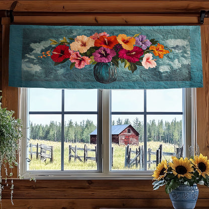 Hibiscus Coastal Bloom WN1906045CL Quilted Valance