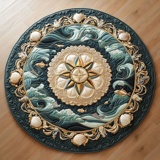 Seashell Compass Dream WY0107011CL Quilted Round Mat