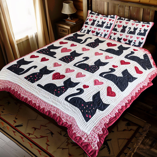 Valentine Silhouette Cat WP1112058CL Duvet Cover Set