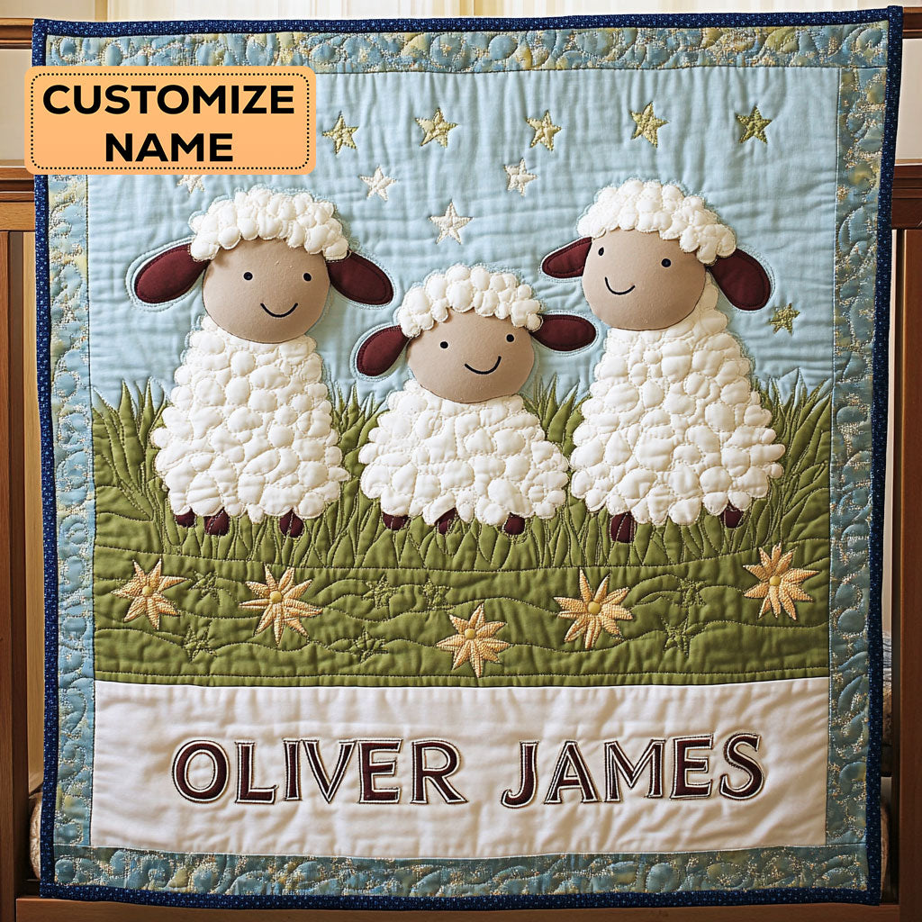 Starry Sheep CP2507036CL Personalized Baby Quilt