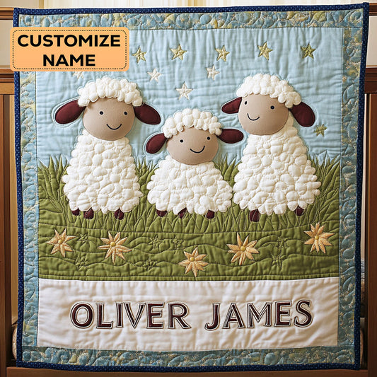 Starry Sheep CP2507036CL Personalized Baby Quilt