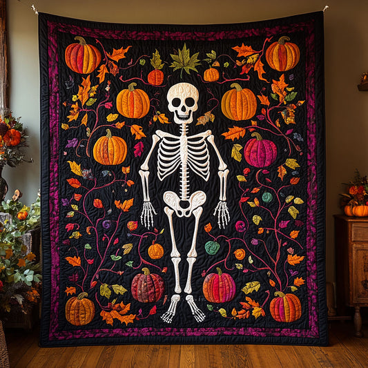 Skeleton Pumpkin Party DH1909016CL Quilt