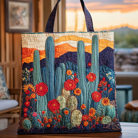 Floral Catus LT2411012CL Quilted Tote Bag