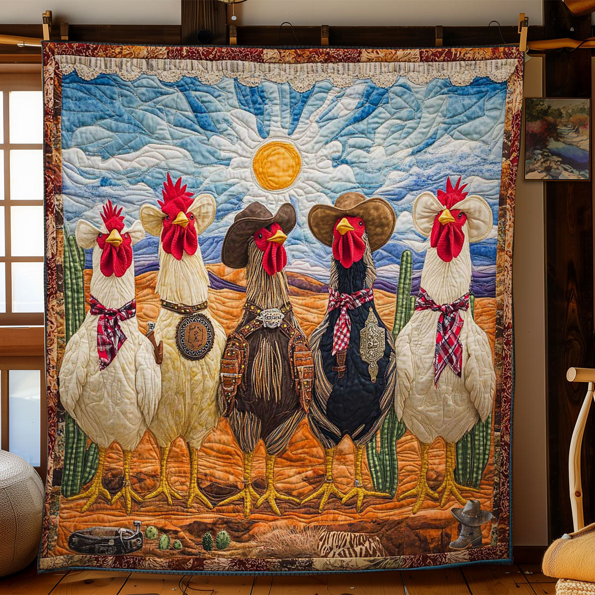 Wild West Chicken WN1812029CL Quilt