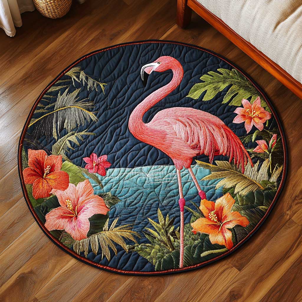 Flamingo Breeze WN1803043CL Quilted Round Mat