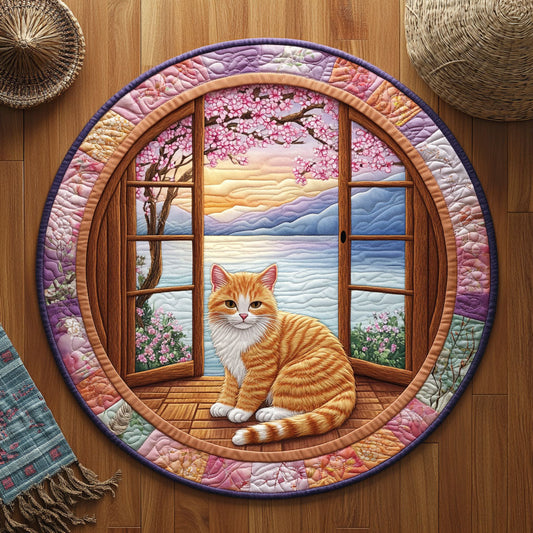 Whiskers At Dusk WJ2805030CL Quilted Round Mat