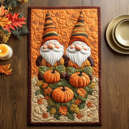 Pumpkin Gnomes XR1609008CL Quilted Table Runner