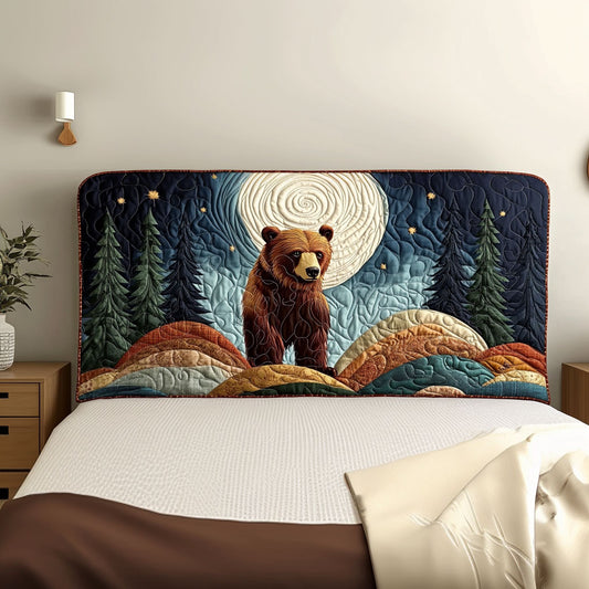 Moonlit Night Bear QA0201006CL Quilted Headboard Slipcover