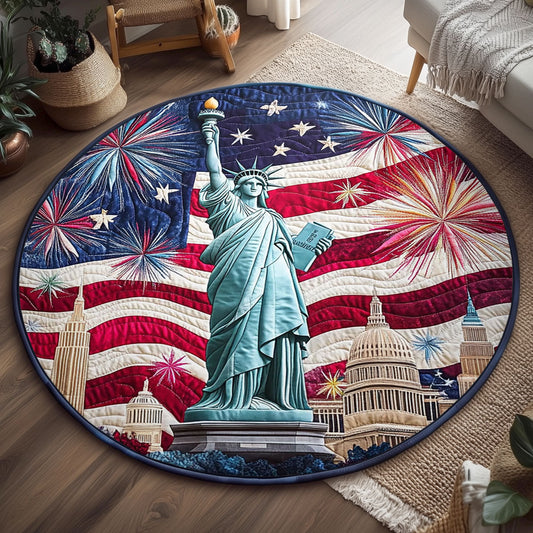 Stars Of Liberty WJ0906051CL Quilted Round Mat
