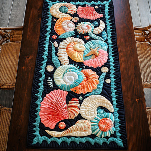Colorful Seashell WY2105037CL Quilted Table Runner