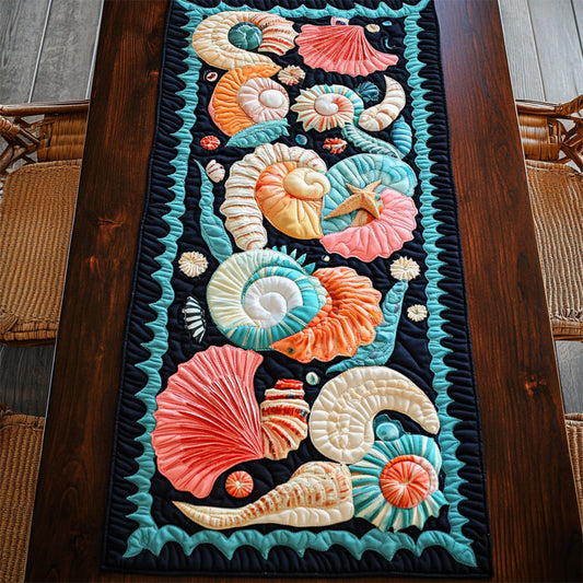 Colorful Seashell WY2105037CL Quilted Table Runner
