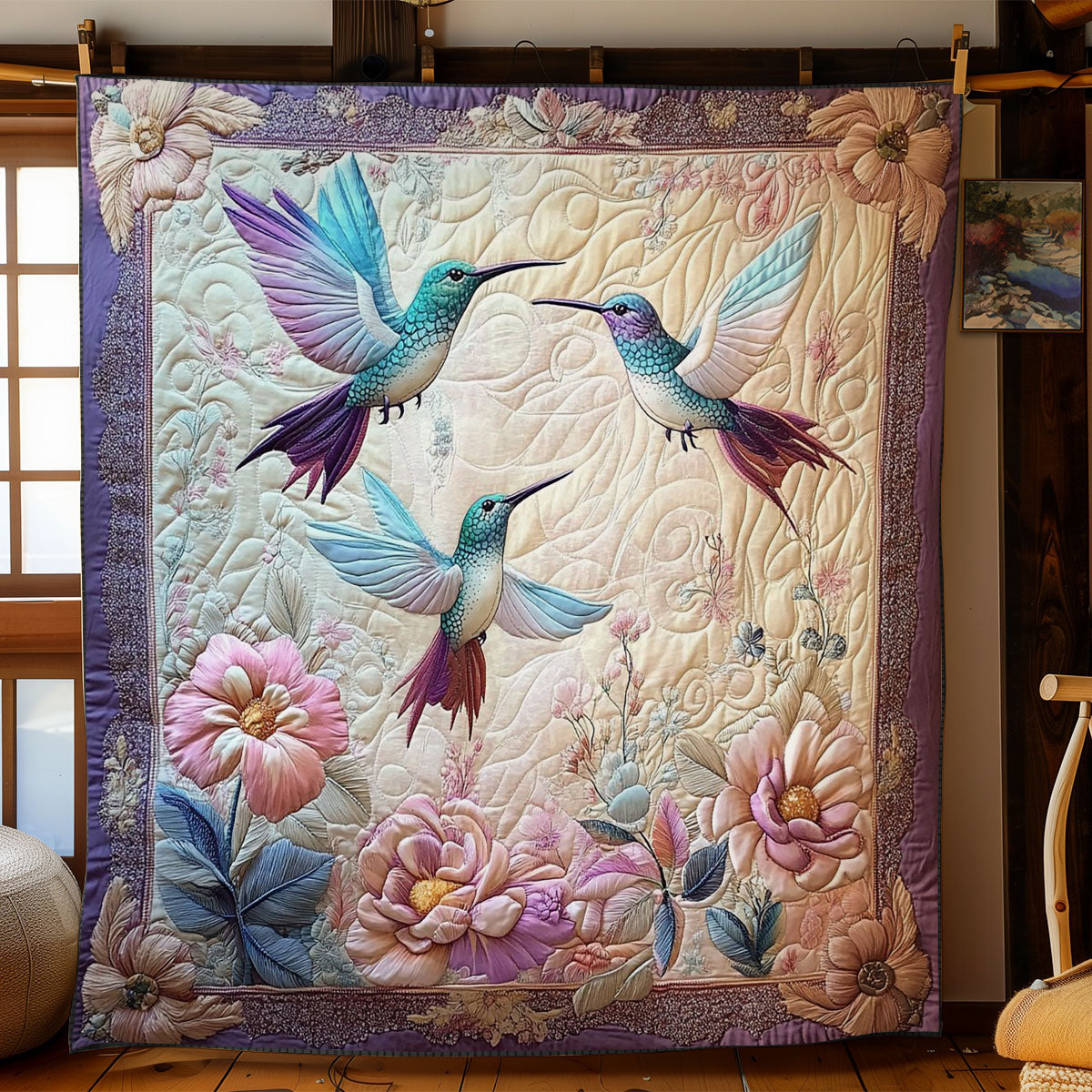 Hummingbird And Flower Garden WY3012019CL Quilt