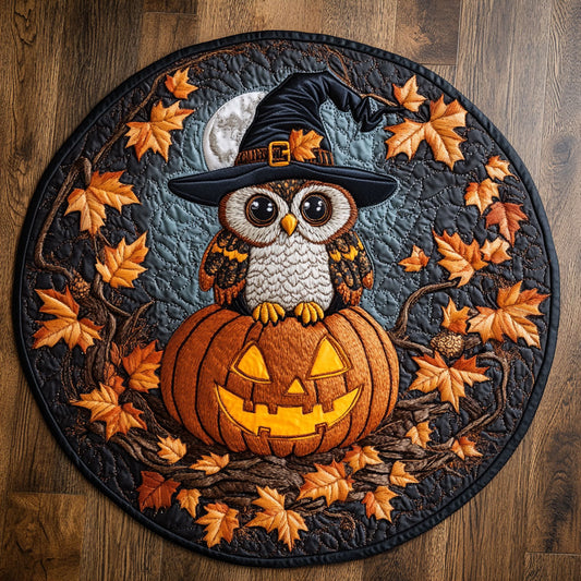 Shadow Owl WN0708089CL Quilted Round Mat