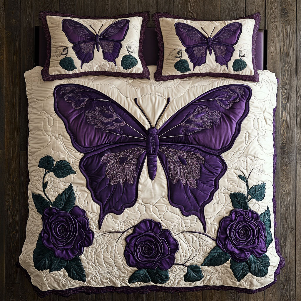 Purple Butterfly WJ1702028CL Duvet Cover Set