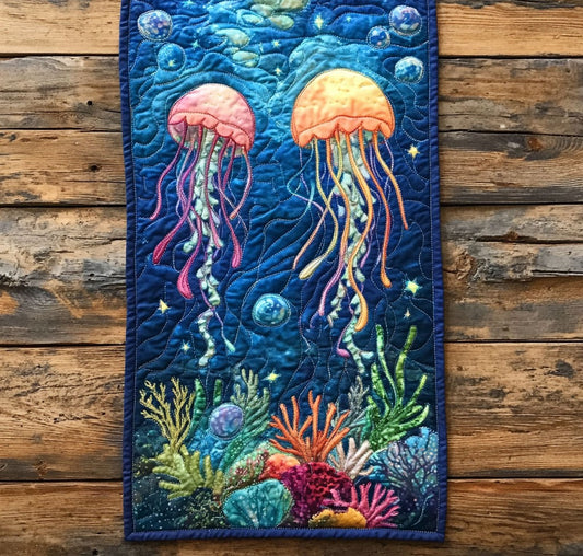 Jellyfish Dance WP0705044CL Quilted Table Runner