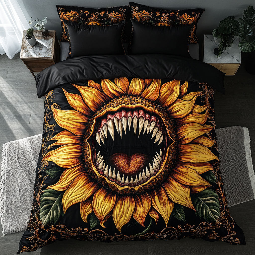 Terrifying Sunflower Fury WN1209038CL Duvet Cover Set