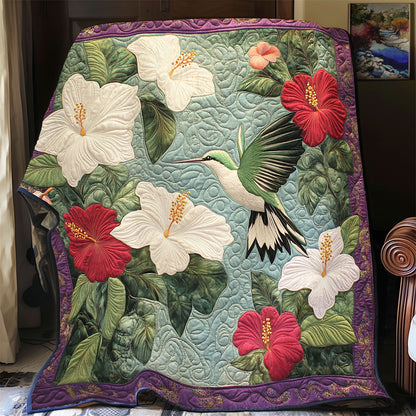Hibiscus And Hummingbird WY2403042CL Quilt