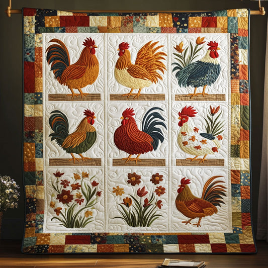 Folk Roosters WY2708003CL Quilt