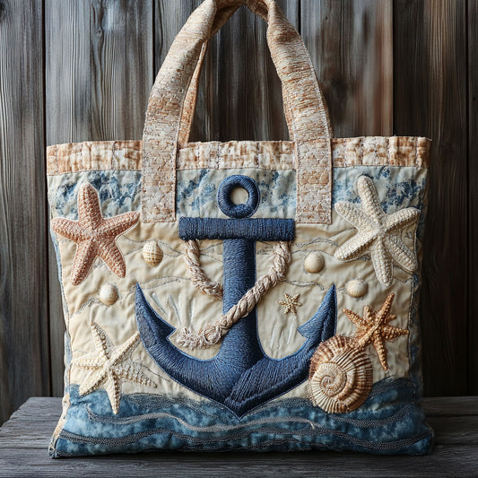 Seashell Anchor Dream CW2309024CL Quilted Tote Bag