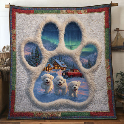 Cozy Bichon Frise Paw WN0611029CL Quilt
