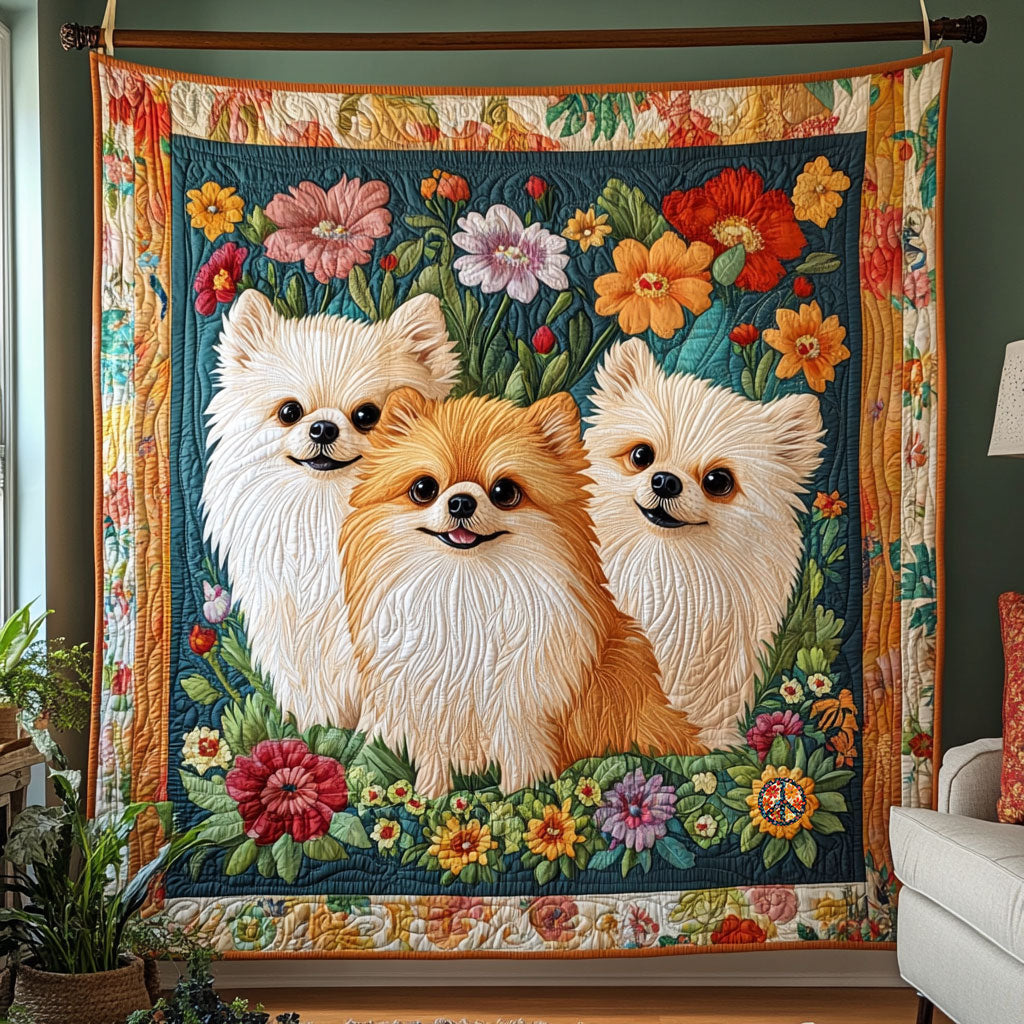 Cute Pomeranian WJ2510004CL Quilt