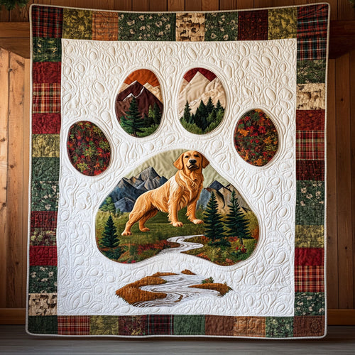 Country Road Golden Retriever Paw WN0611028CL Quilt