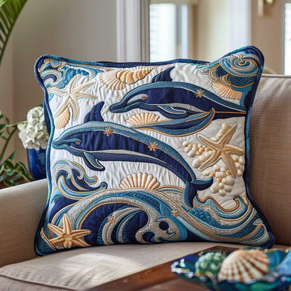 Playful Dolphin CQ1704013CL Quilt Pillow Case