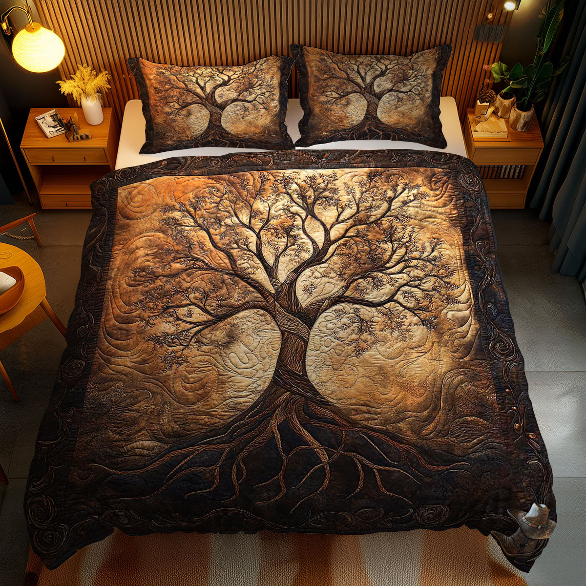 Golden Tree Of Life WN1212058CL Duvet Cover Set