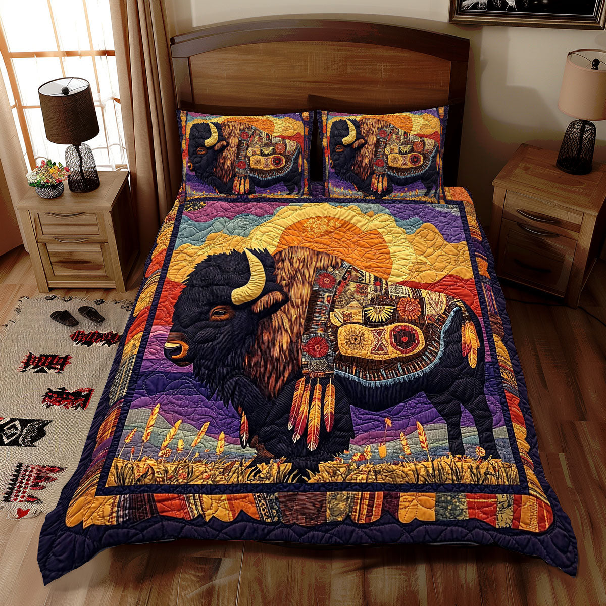 Bison Native American WJ2712028CL Duvet Cover Set