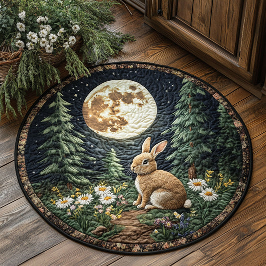Moonlit Rabbit CW1107033CL Quilted Round Mat