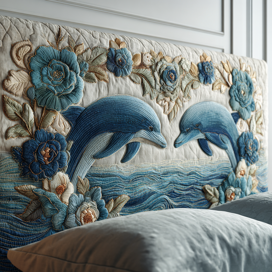 Dolphin Love XR1912003CL Quilted Headboard Slipcover