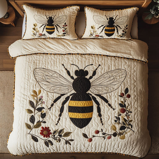Floral Bumblebee WY1808058CL Duvet Cover Set