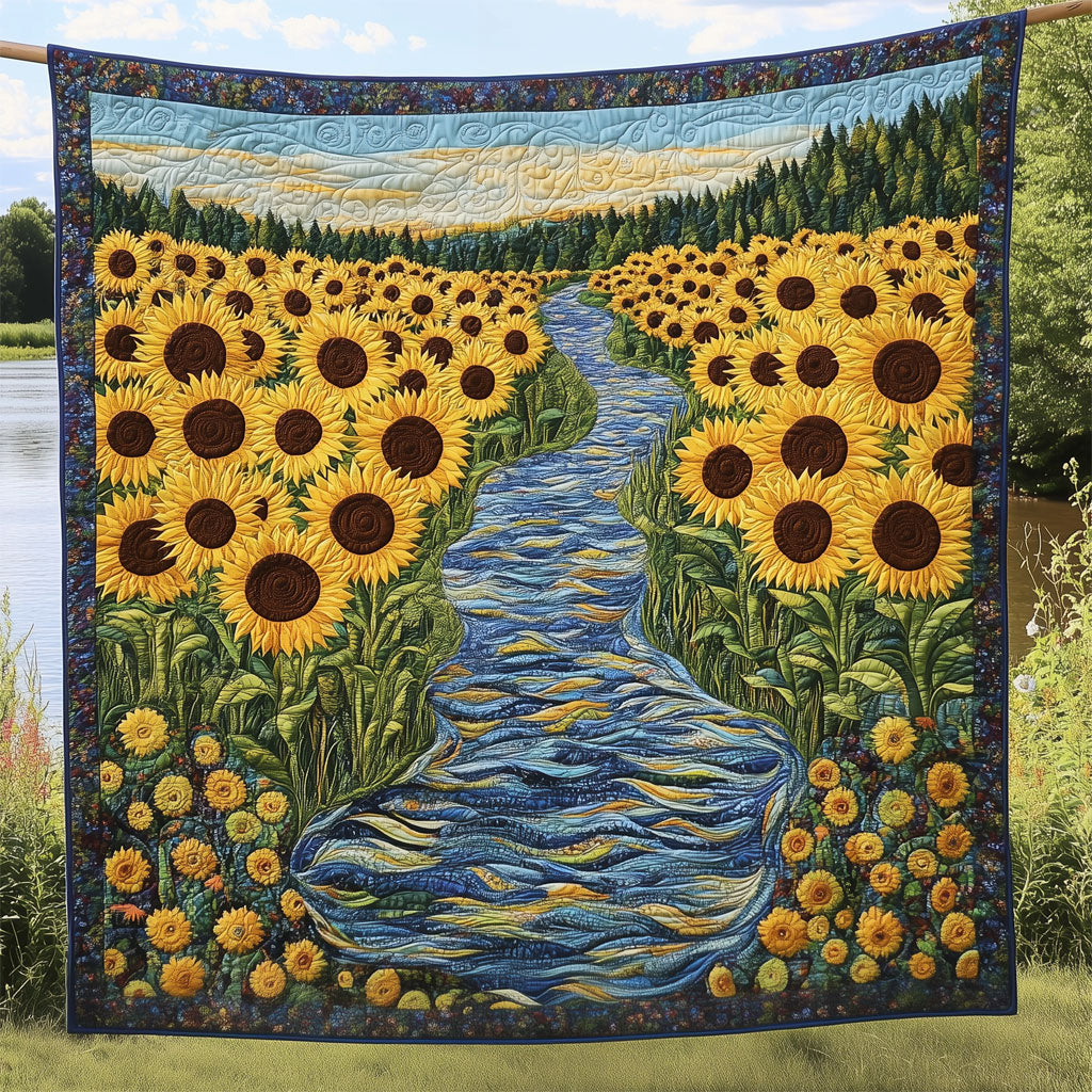 Sunflower Field Divided By River LT2409005CL Quilt