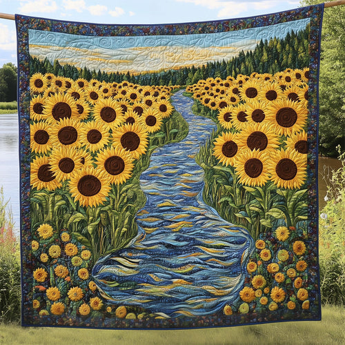 Sunflower Field Divided By River LT2409005CL Quilt