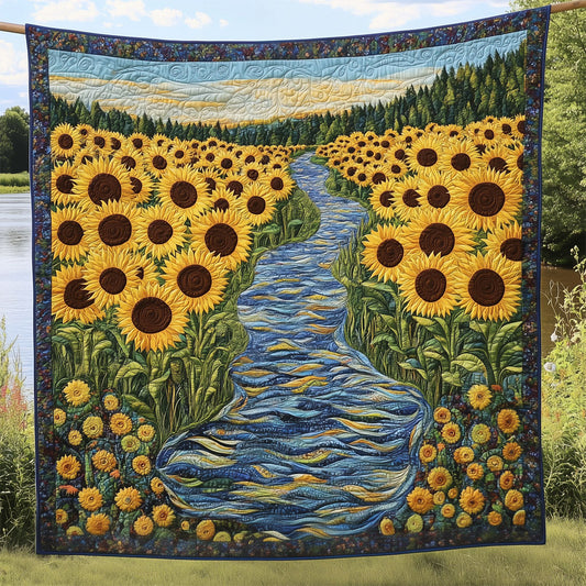 Sunflower Field Divided By River LT2409005CL Quilt
